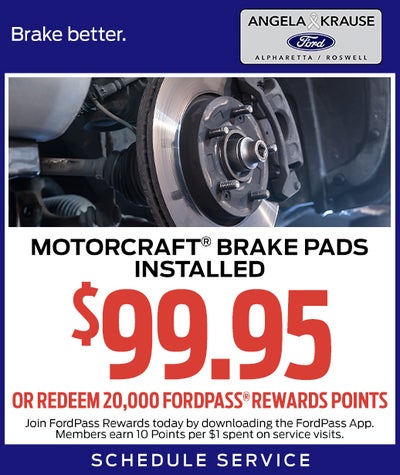 Motorcraft® brake pads installed